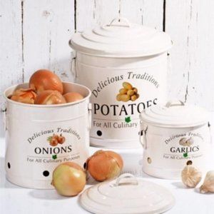 Onions, Potatoes and Garlic Kitchen Canisters